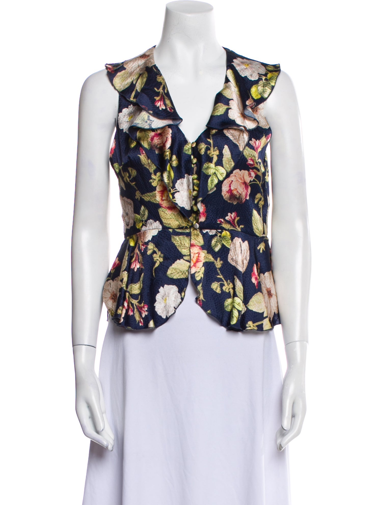 Alice + Olivia Silk Floral Print Blouse