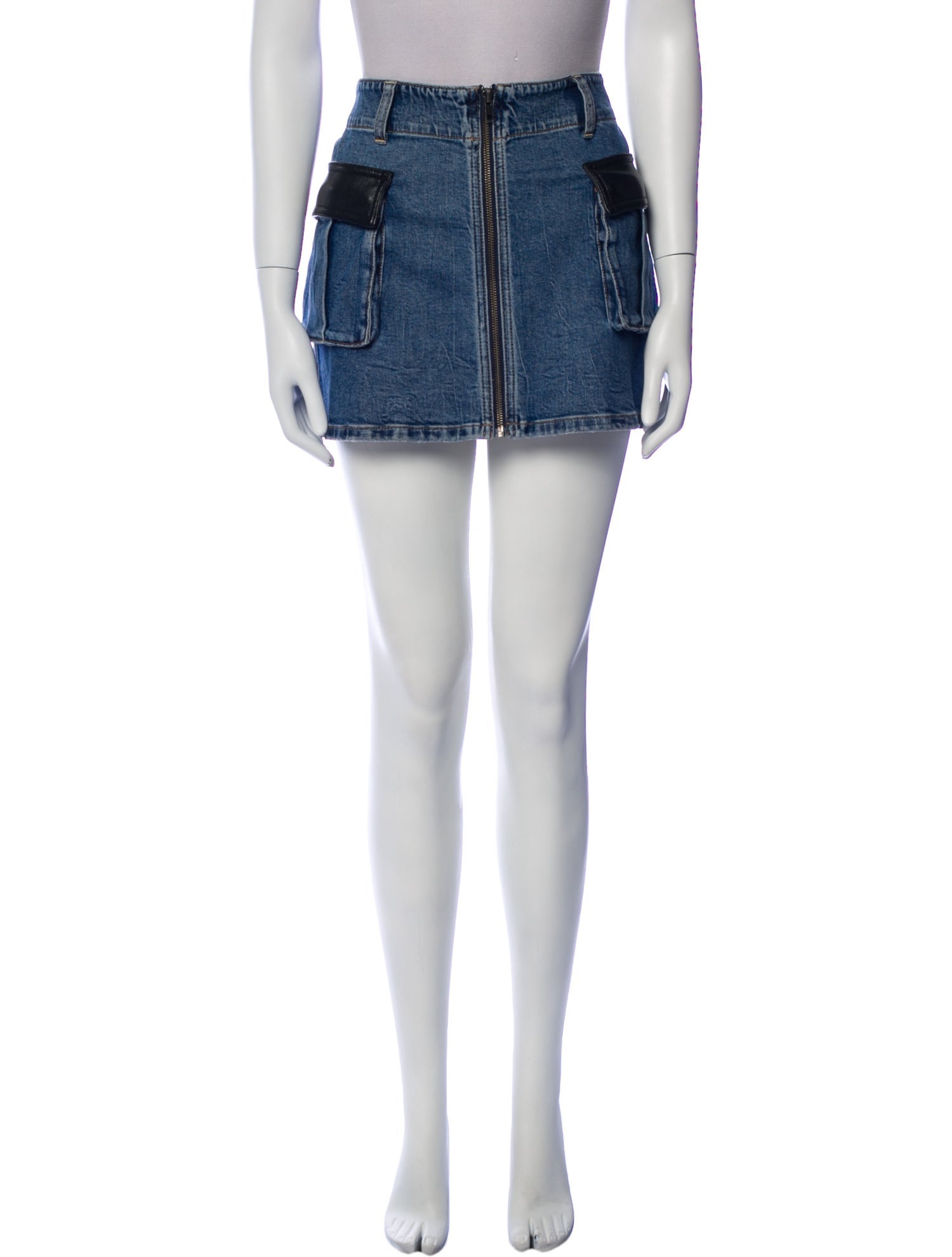 Alice + Olivia Leather Trim Embellishment Mini Skirt