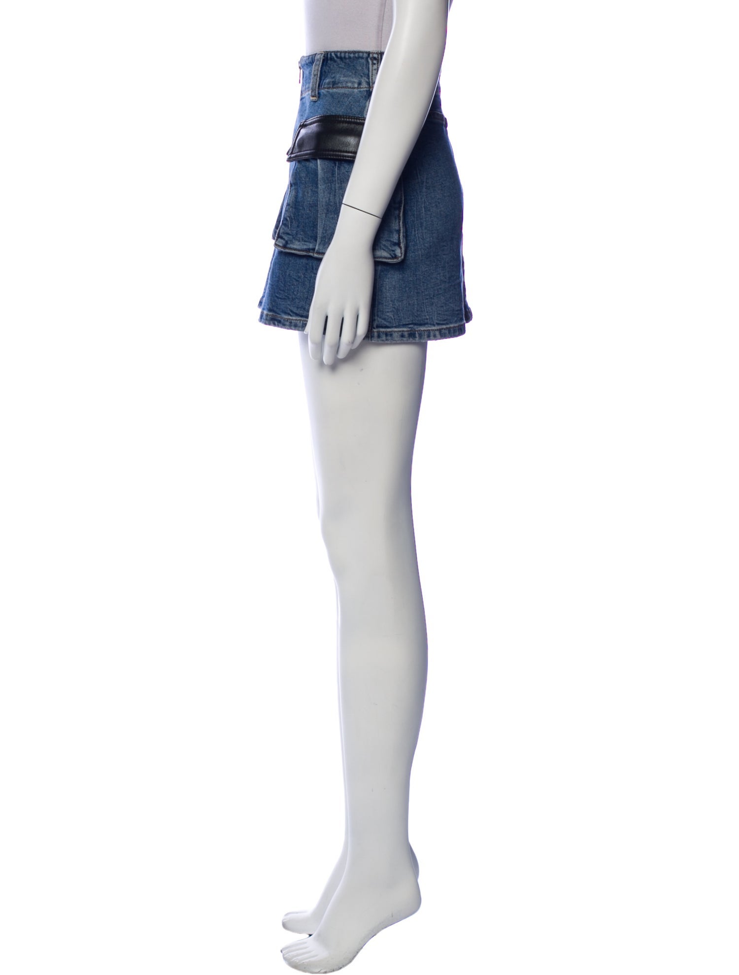 Alice + Olivia Leather Trim Embellishment Mini Skirt