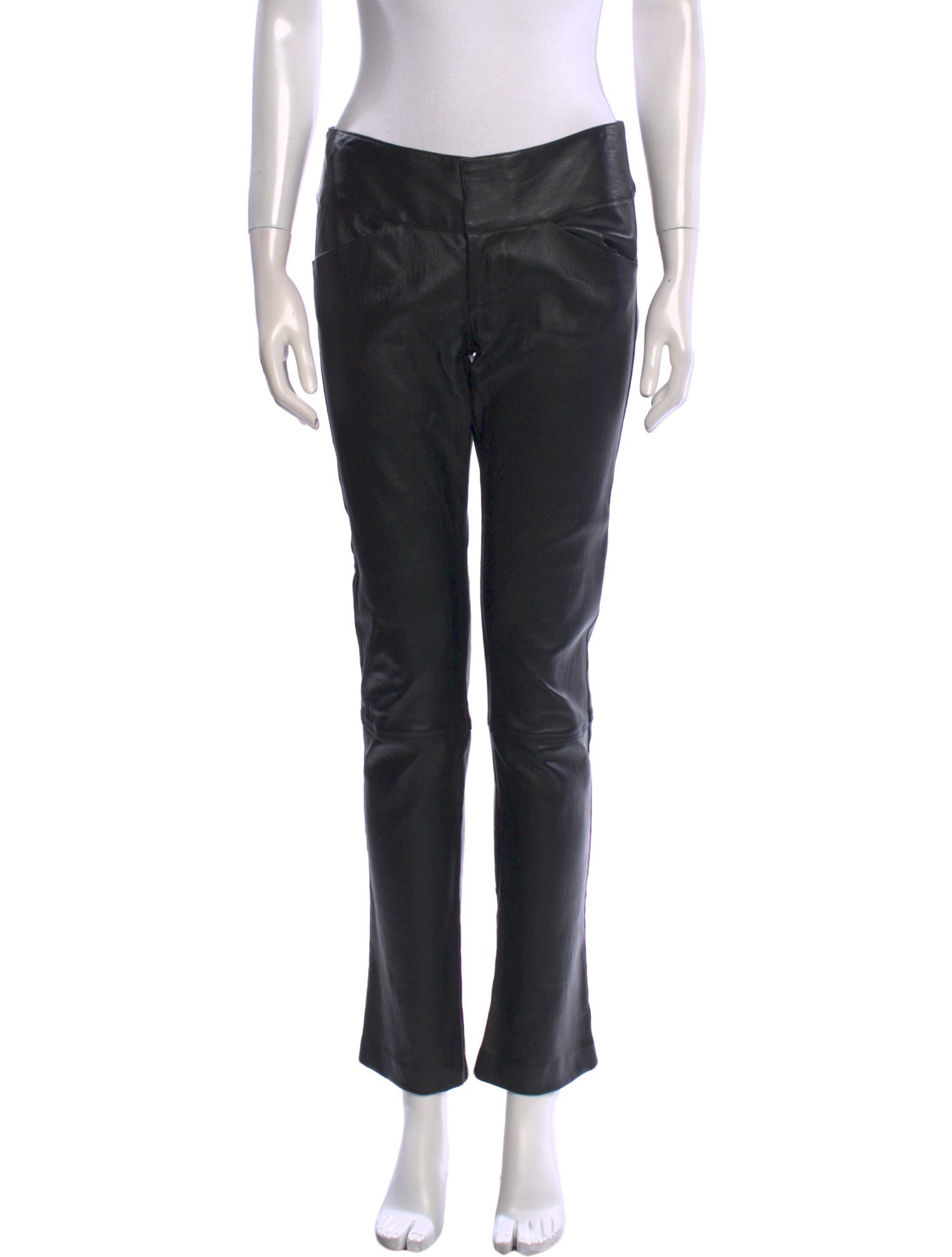 Alice + Olivia Lambskin Straight Leg Pants