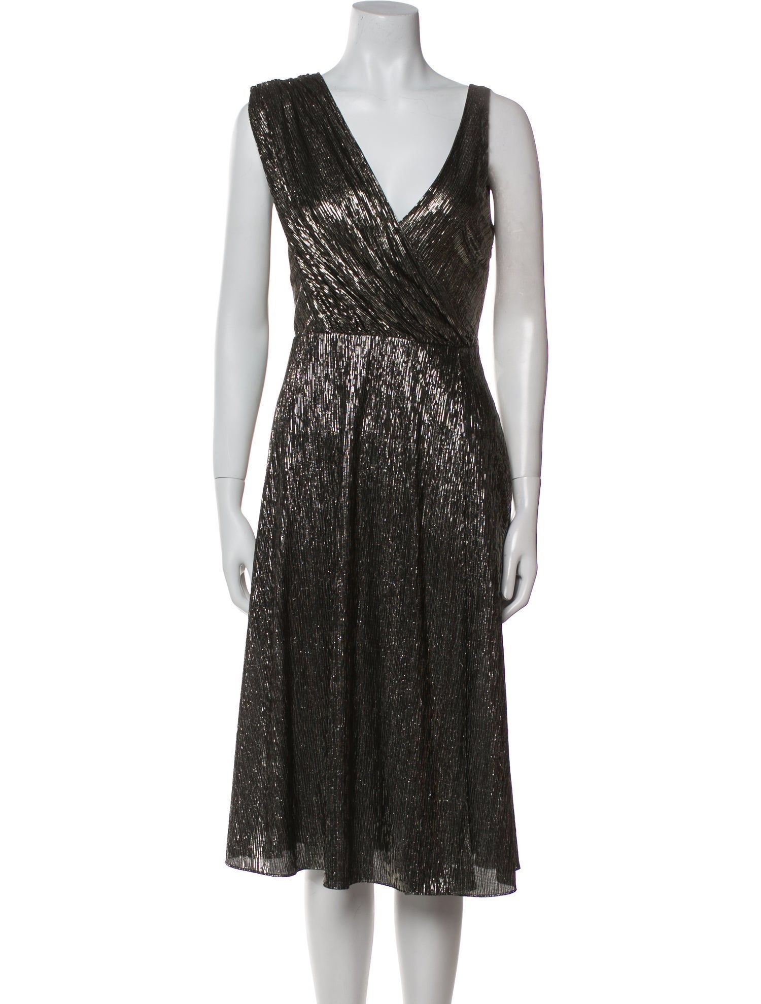 Alice + Olivia V-Neck Midi Length Dress