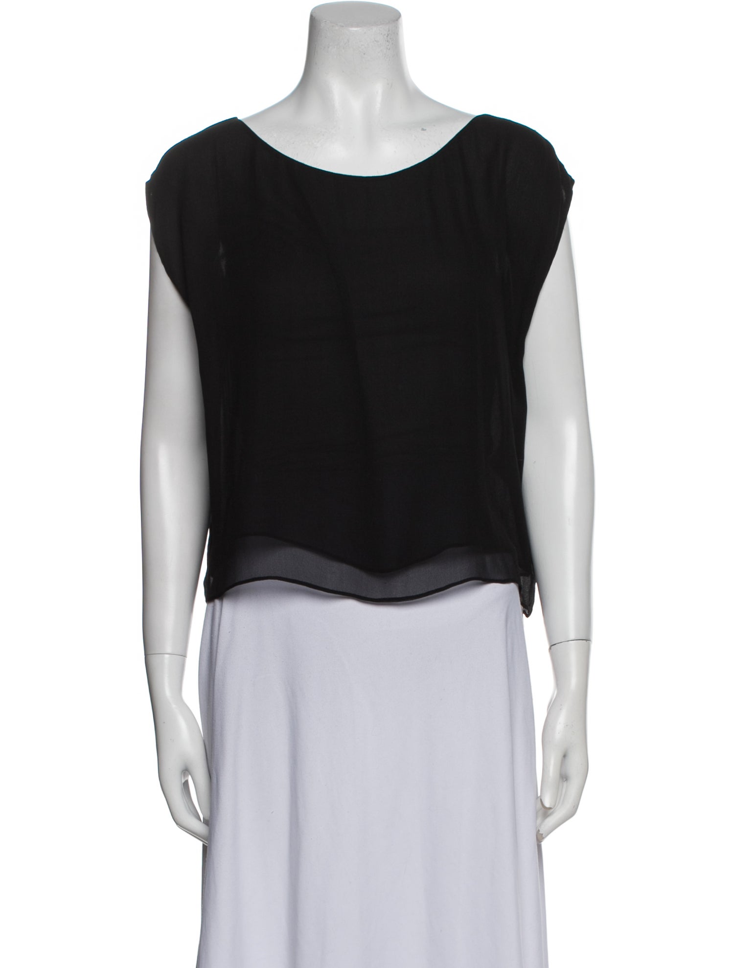 Alice + Olivia Silk Scoop Neck Crop Top