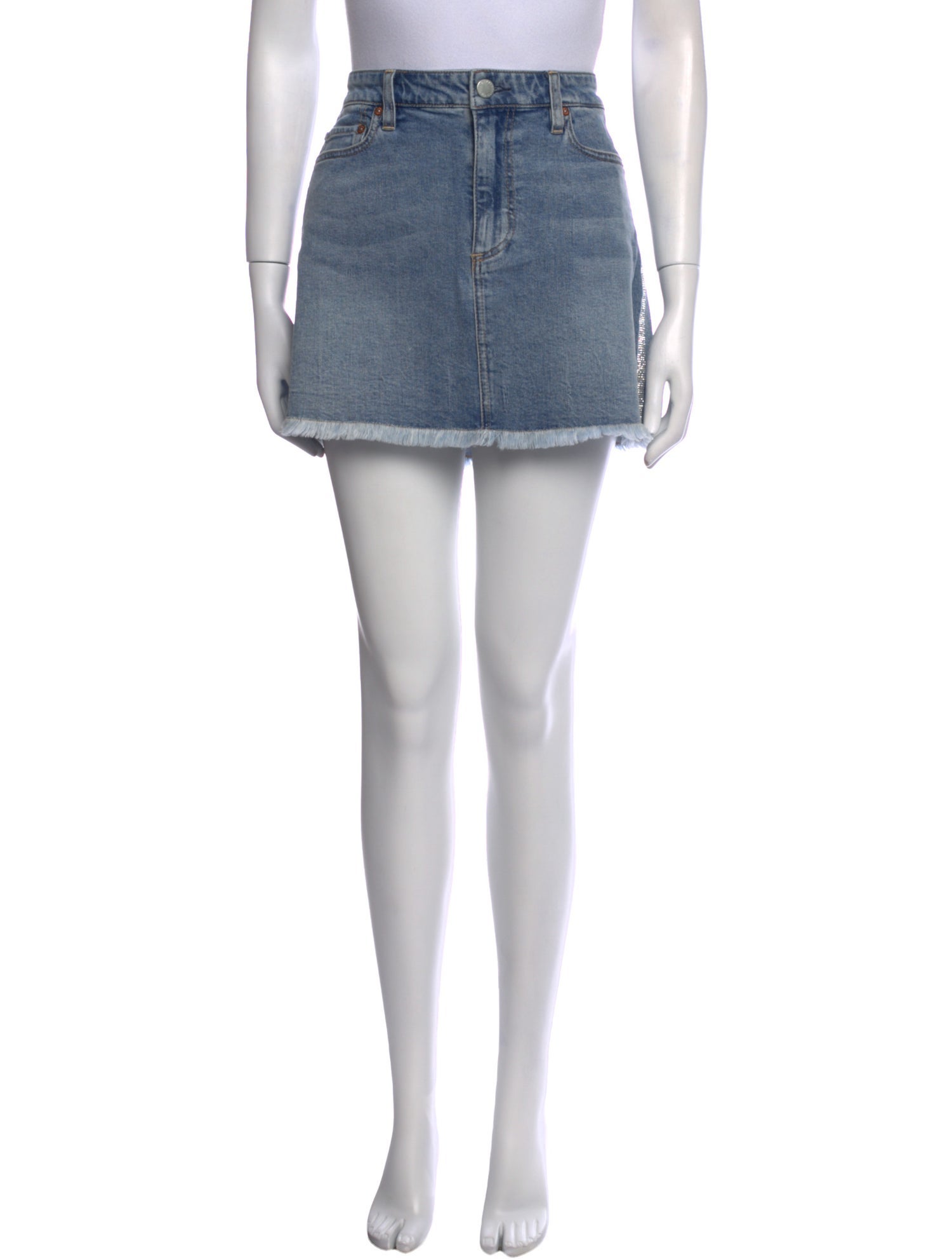 Alice + Olivia Leather Trim Embellishment Mini Skirt