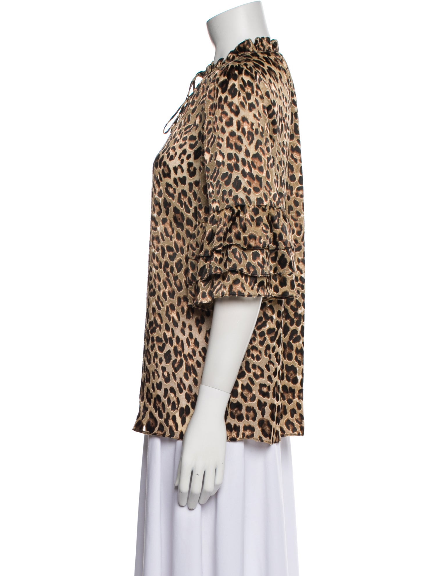 Alice + Olivia Animal Print Mock Neck Blouse w/ Tags