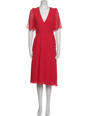 Alice + Olivia V-Neck Midi Length Dress