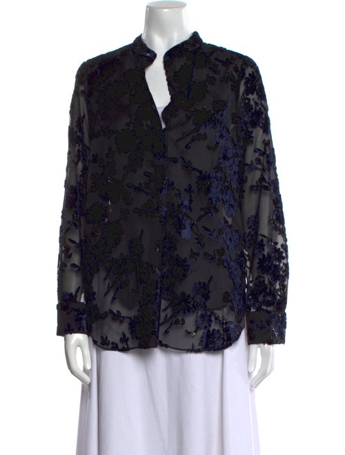 Alice + Olivia Floral Print V-Neck Blouse
