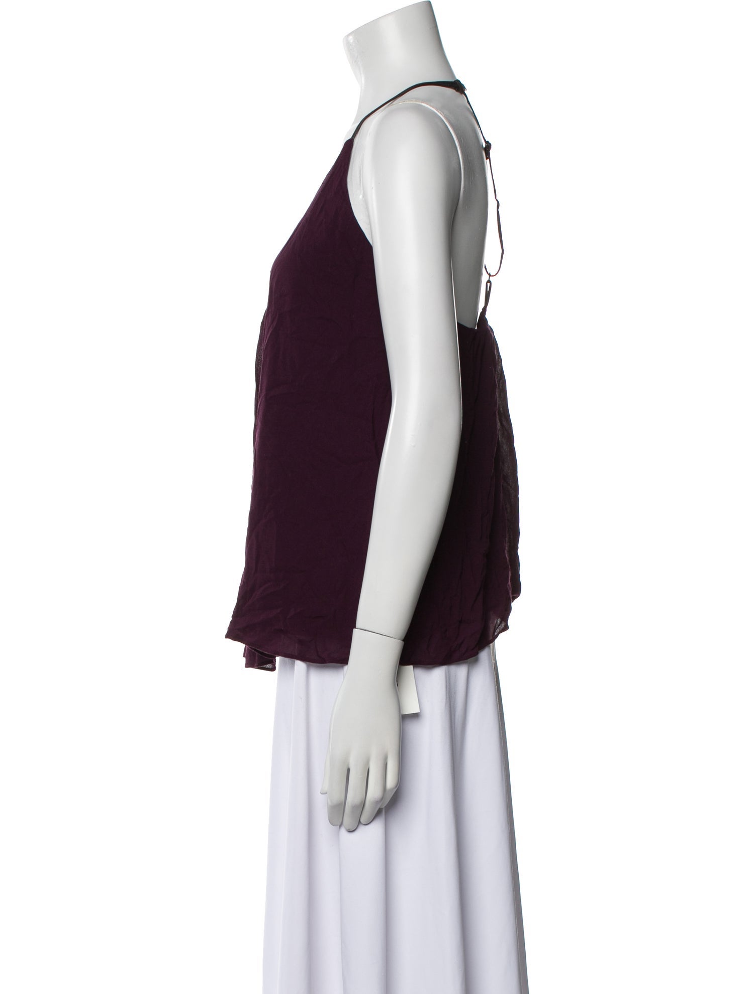 Alice + Olivia Leather V-Neck Top