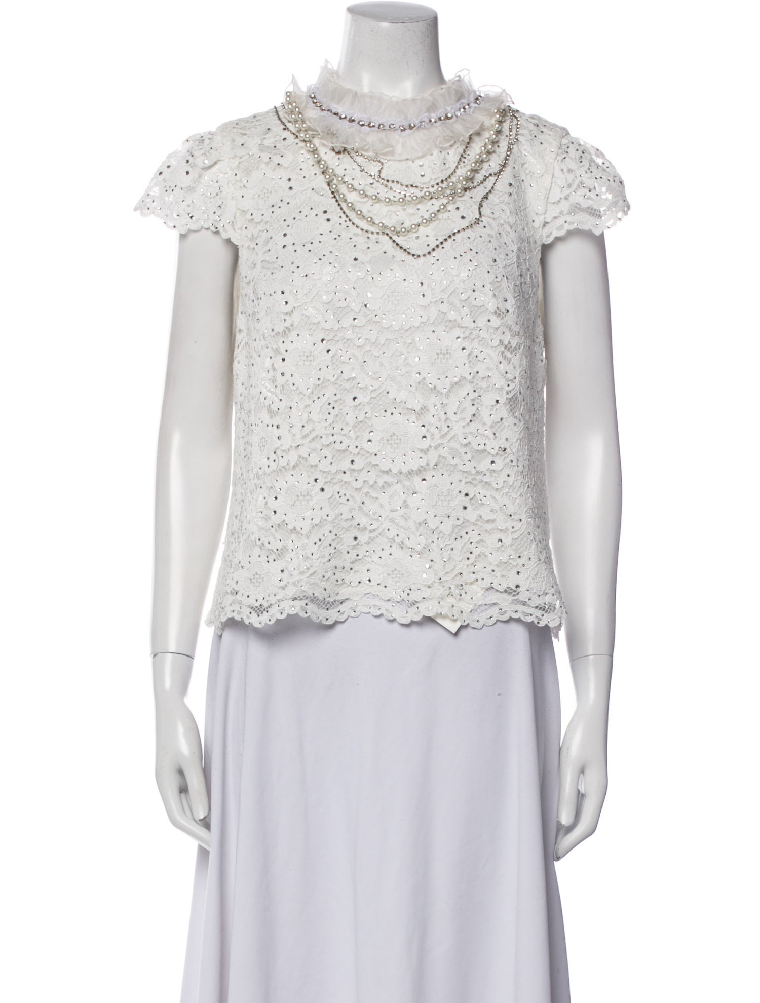 Alice + Olivia Cowl Neck Short Sleeve Top