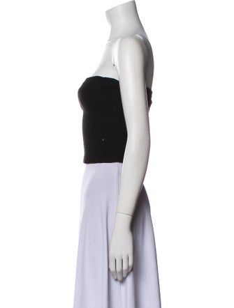 Alice + Olivia Linen Strapless Crop Top