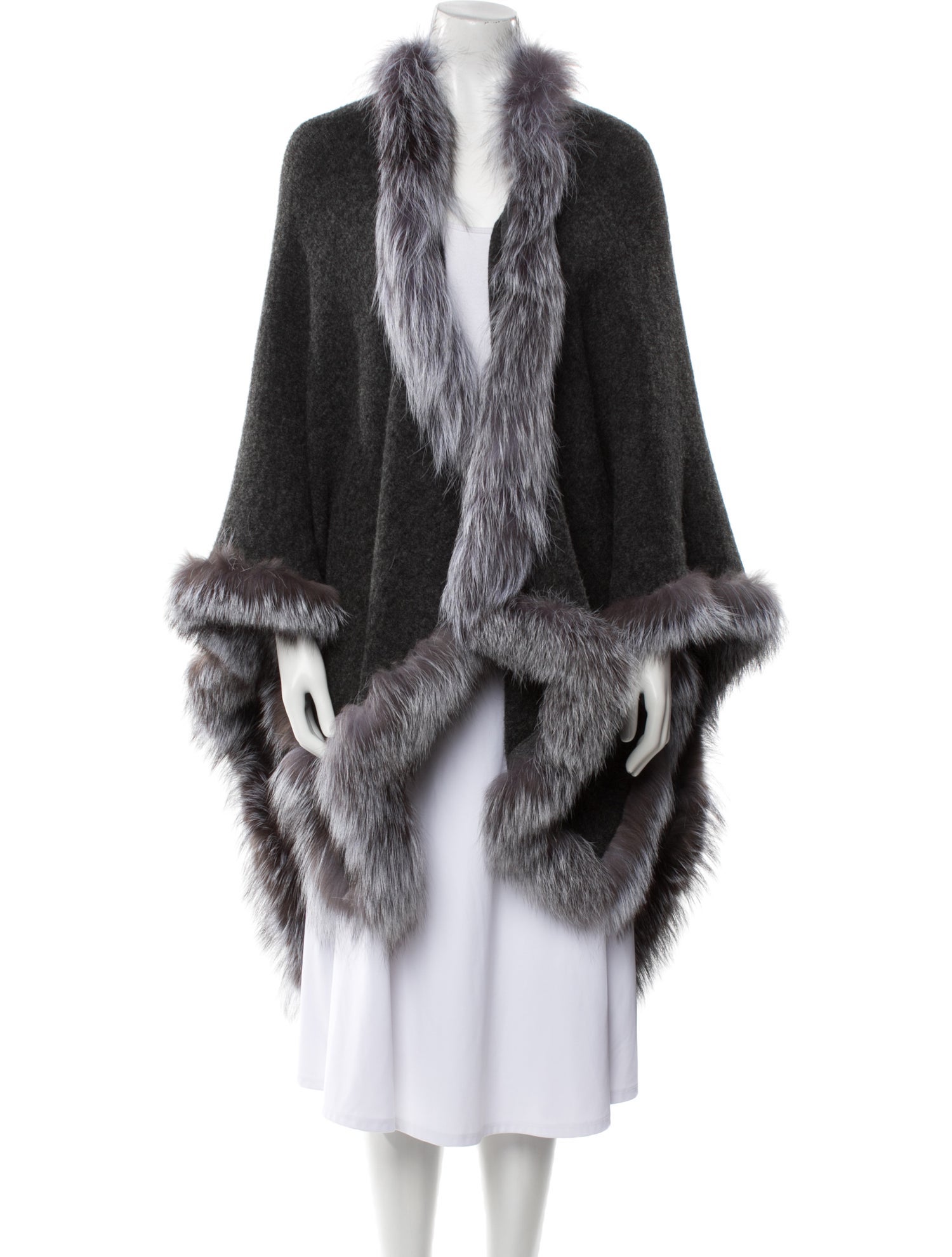 Alice + Olivia Wool Colorblock Pattern Fur Jacket