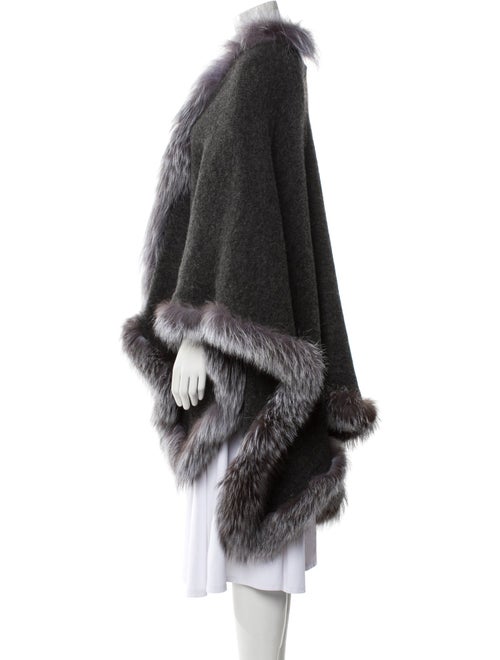 Alice + Olivia Wool Colorblock Pattern Fur Jacket