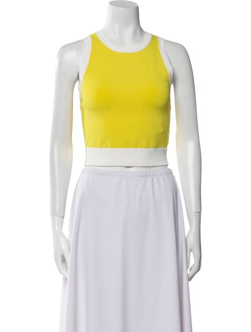 Alice + Olivia Colorblock Pattern Scoop Neck Crop Top