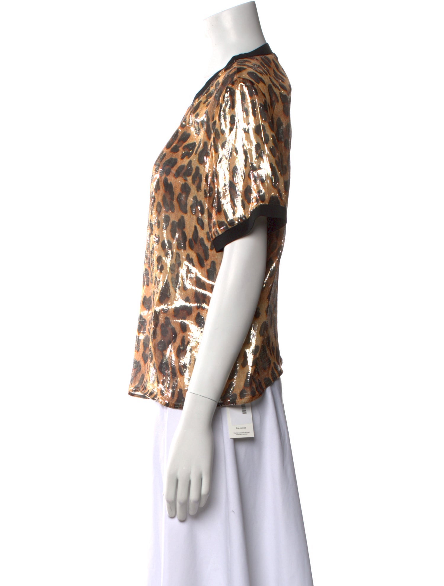 Alice + Olivia Silk Animal Print T-Shirt