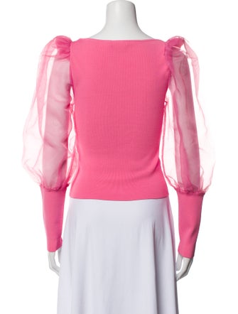 Alice + Olivia Bateau Neckline Long Sleeve Top