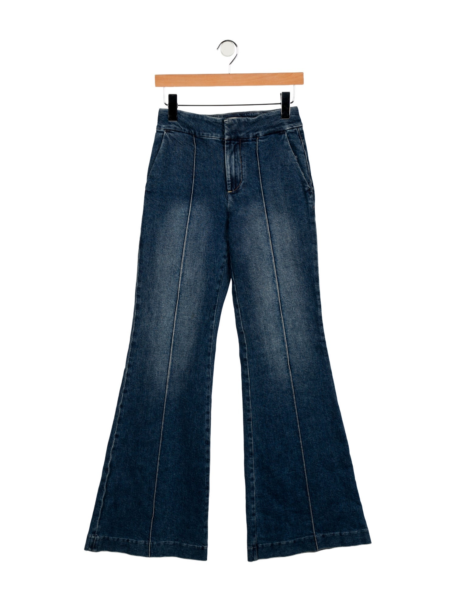Alice + Olivia Mid-Rise Wide Leg Jeans