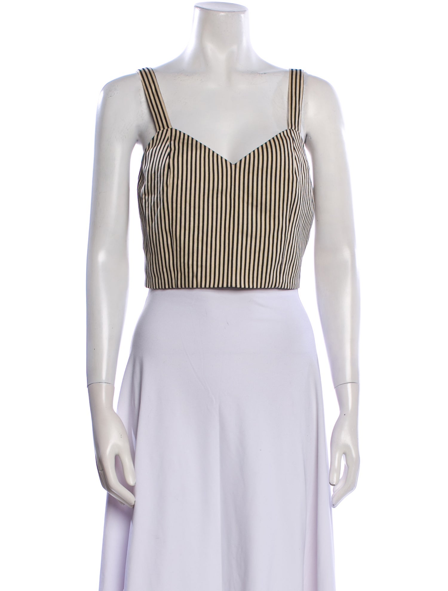 Alice + Olivia Striped Square Neckline Crop Top