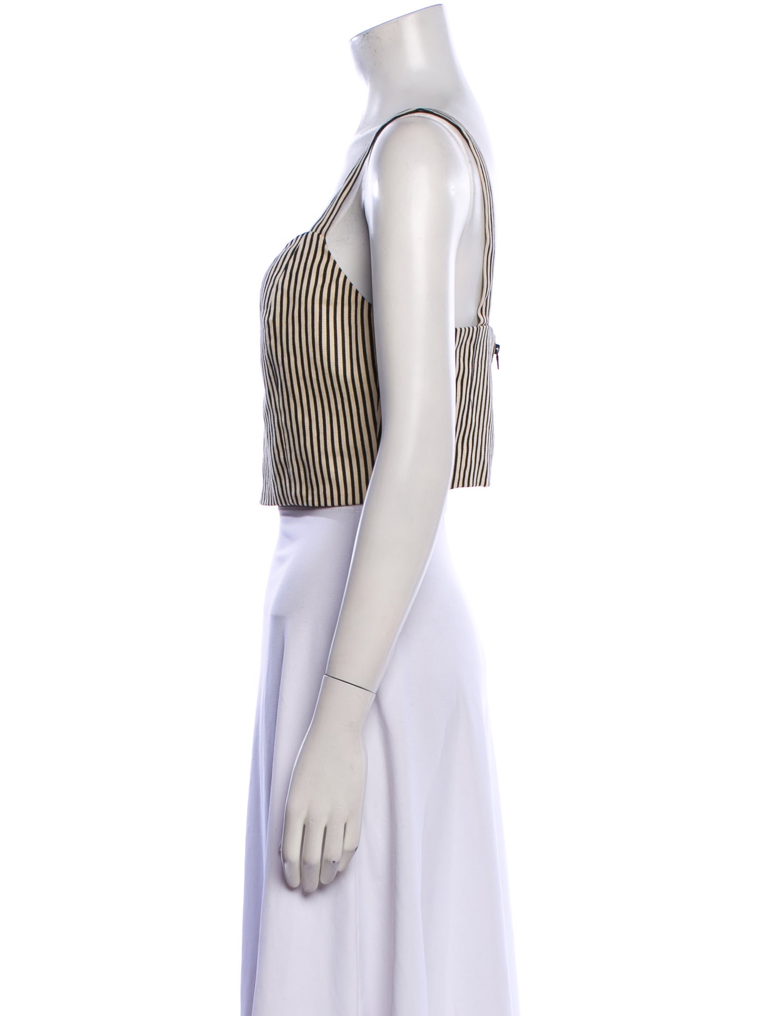 Alice + Olivia Striped Square Neckline Crop Top