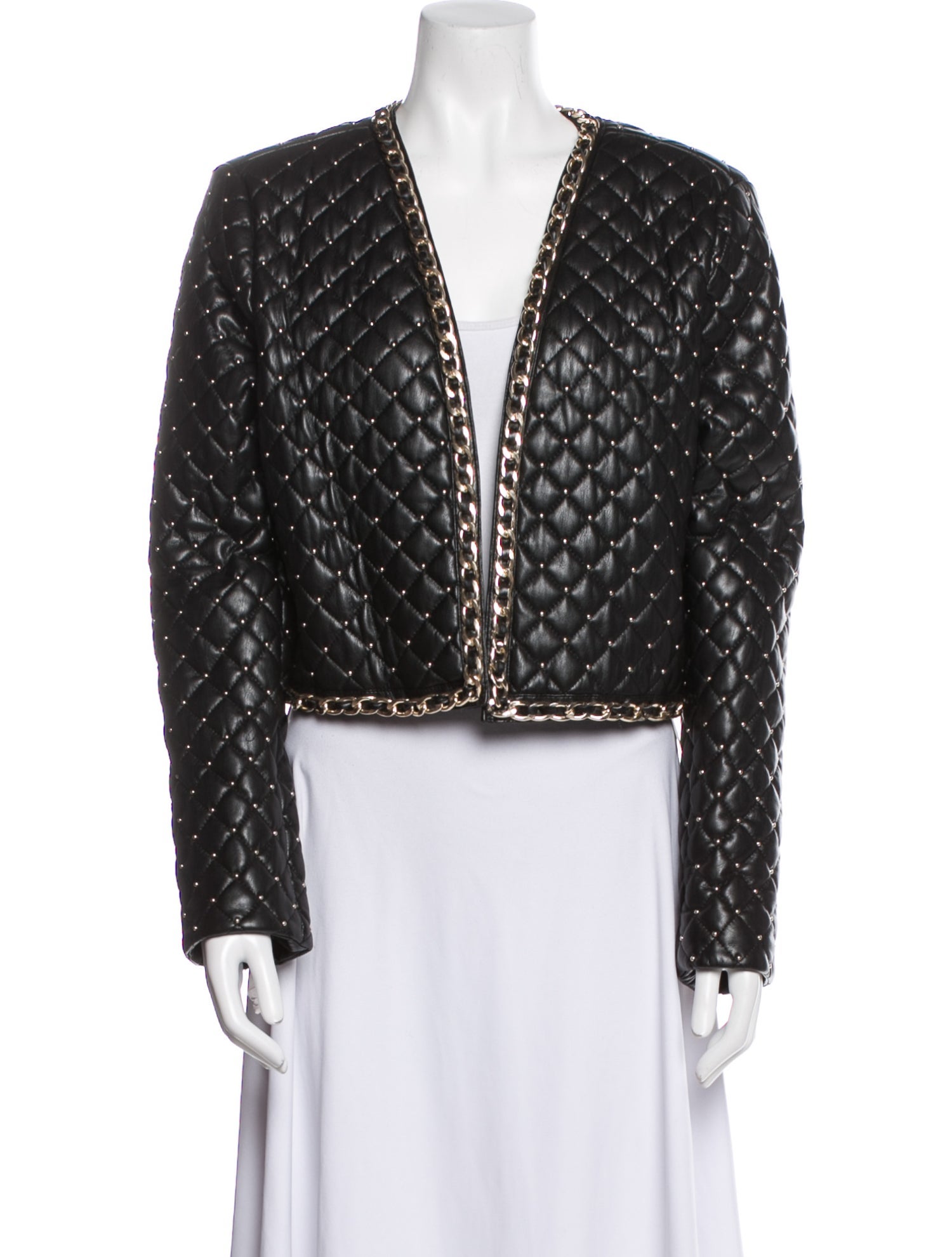 Alice + Olivia Faux Leather Printed Evening Jacket