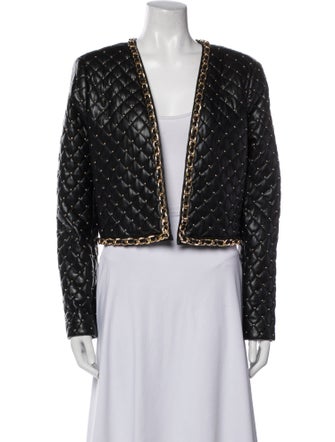 Alice + Olivia Faux Leather Printed Evening Jacket