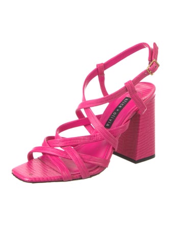 Alice + Olivia Lizard Slingback Sandals