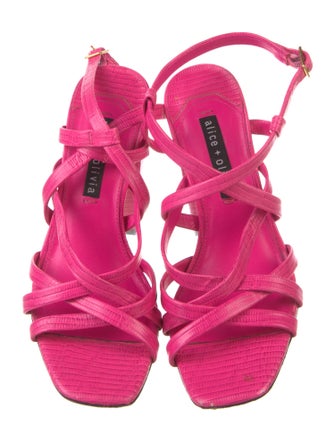 Alice + Olivia Lizard Slingback Sandals