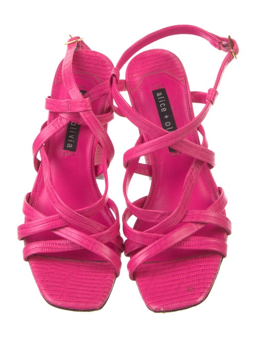 Alice + Olivia Lizard Slingback Sandals