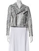 Alice + Olivia Lamb Leather Tweed Pattern Biker Jacket
