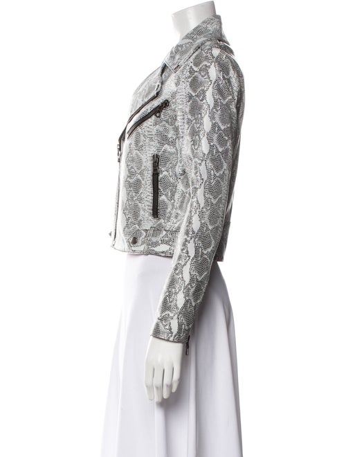 Alice + Olivia Lamb Leather Tweed Pattern Biker Jacket