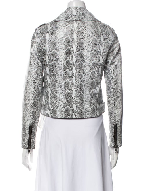 Alice + Olivia Lamb Leather Tweed Pattern Biker Jacket