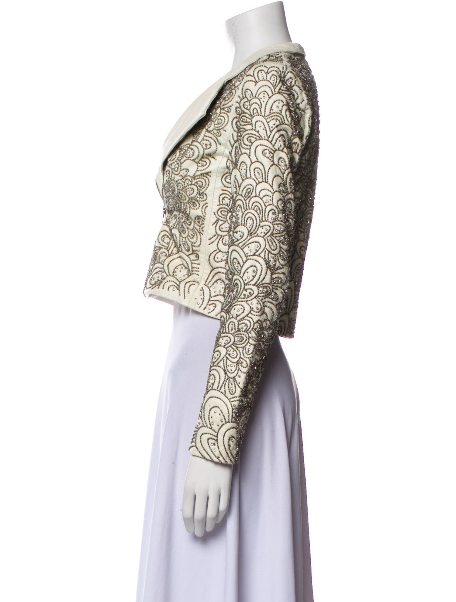 Alice + Olivia Leather Printed Evening Jacket