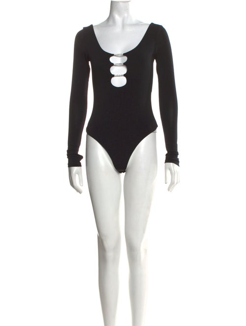 Alice + Olivia Scoop Neck Long Sleeve Bodysuit