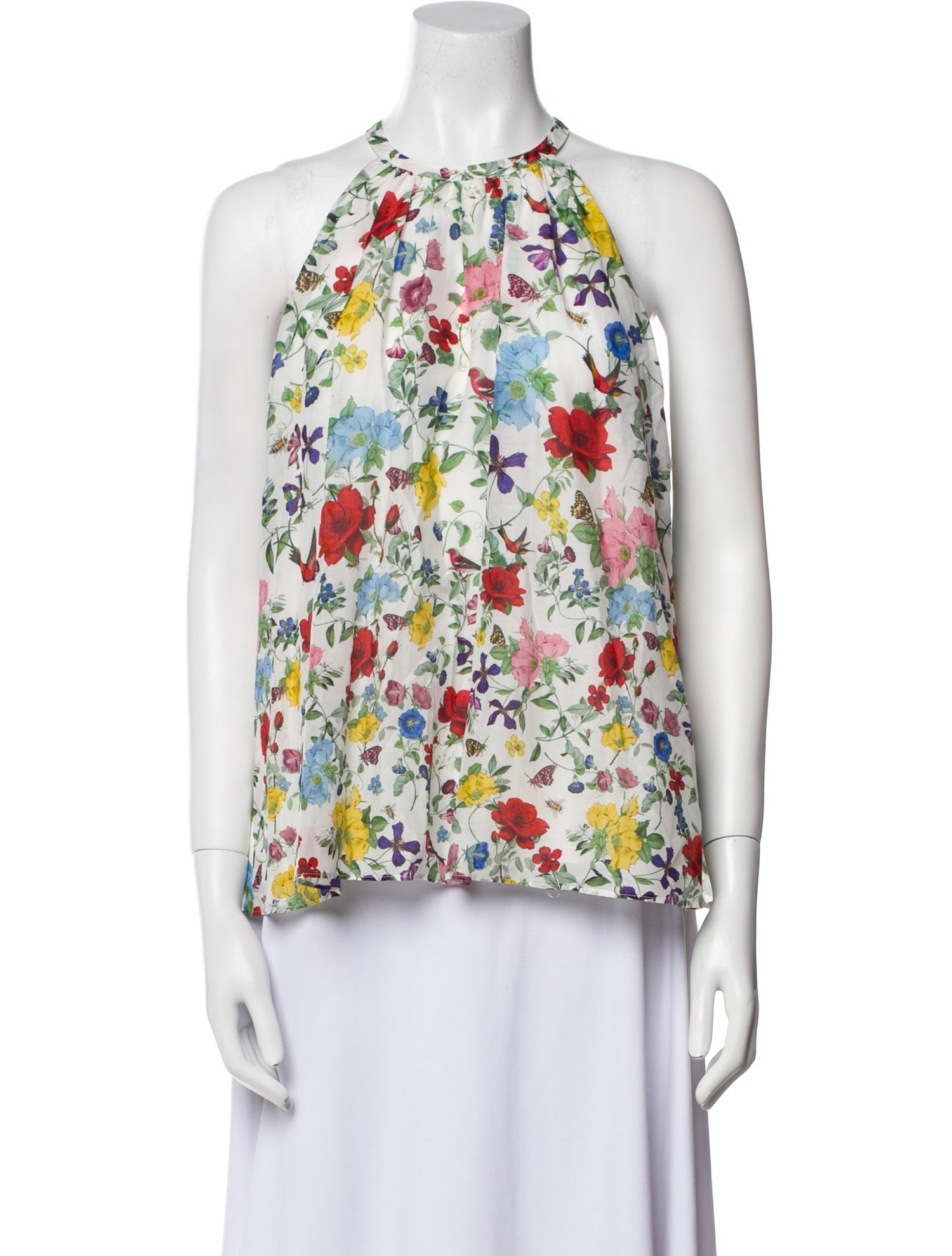 Alice + Olivia Floral Print Halterneck Blouse