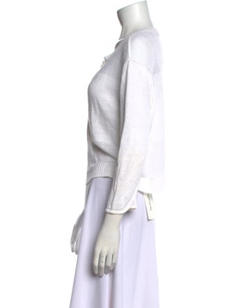 Alice + Olivia Linen V-Neck Sweater