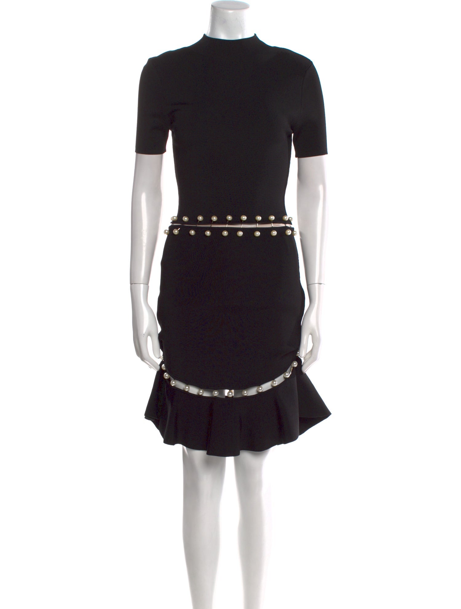 Alice + Olivia Mock Neck Knee-Length Dress