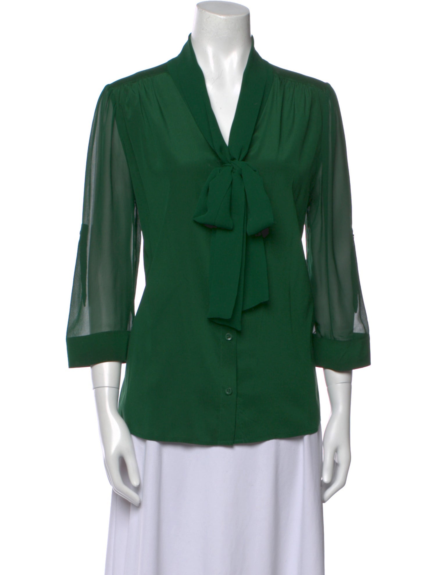 Alice + Olivia Silk V-Neck Blouse