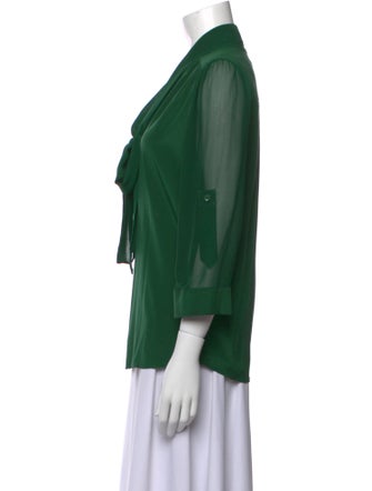 Alice + Olivia Silk V-Neck Blouse