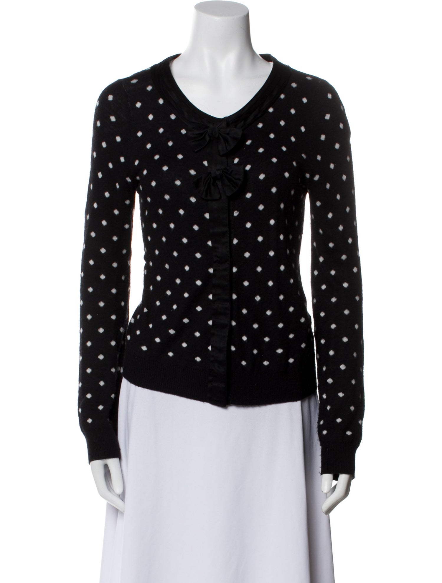 Alice + Olivia Polka Dot Print Scoop Neck Sweater