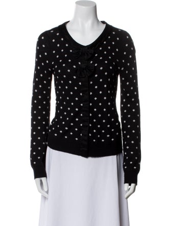 Alice + Olivia Polka Dot Print Scoop Neck Sweater