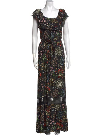 Alice + Olivia Floral Print Long Dress