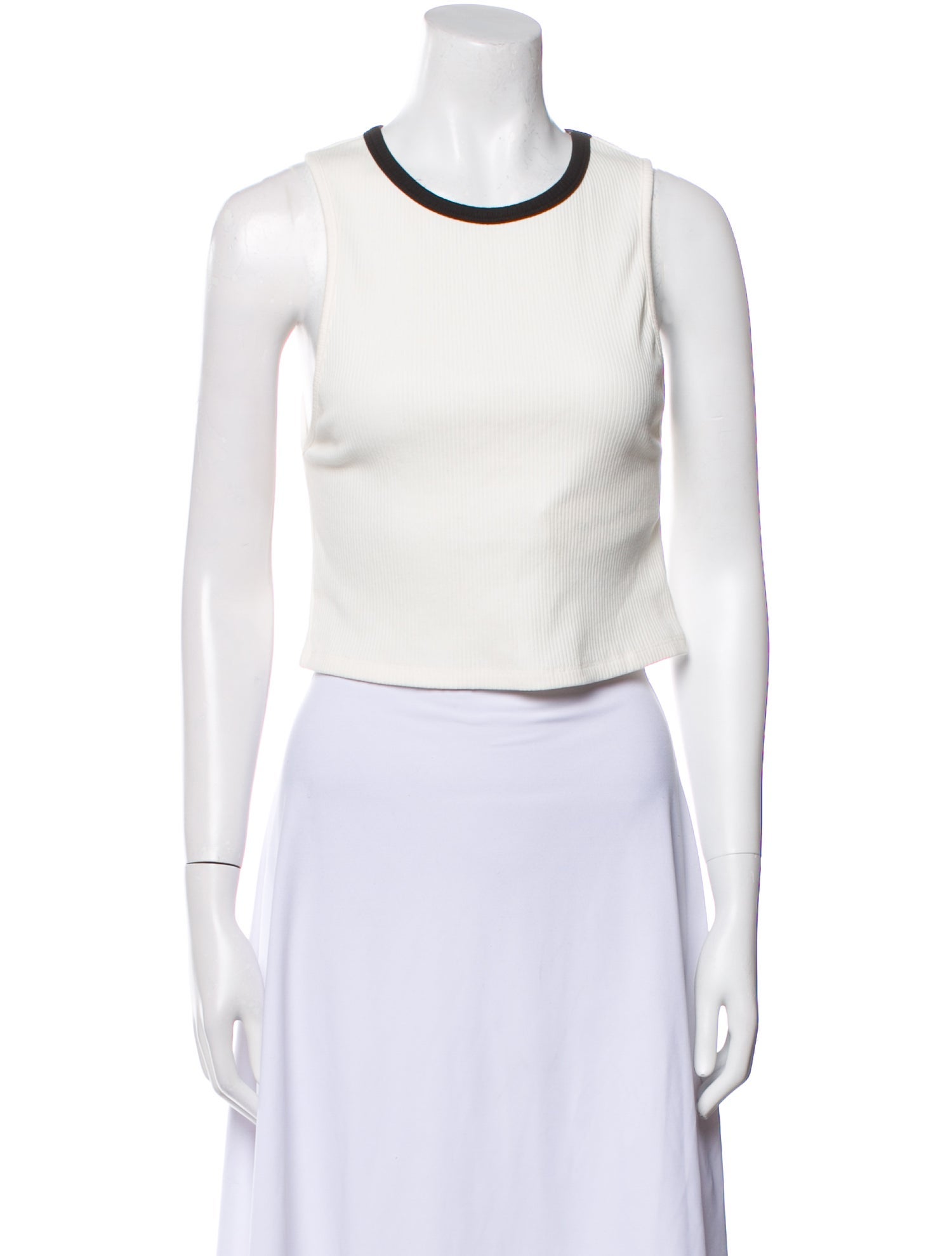 Alice + Olivia Crew Neck Sleeveless Crop Top