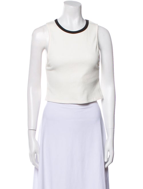 Alice + Olivia Crew Neck Sleeveless Crop Top