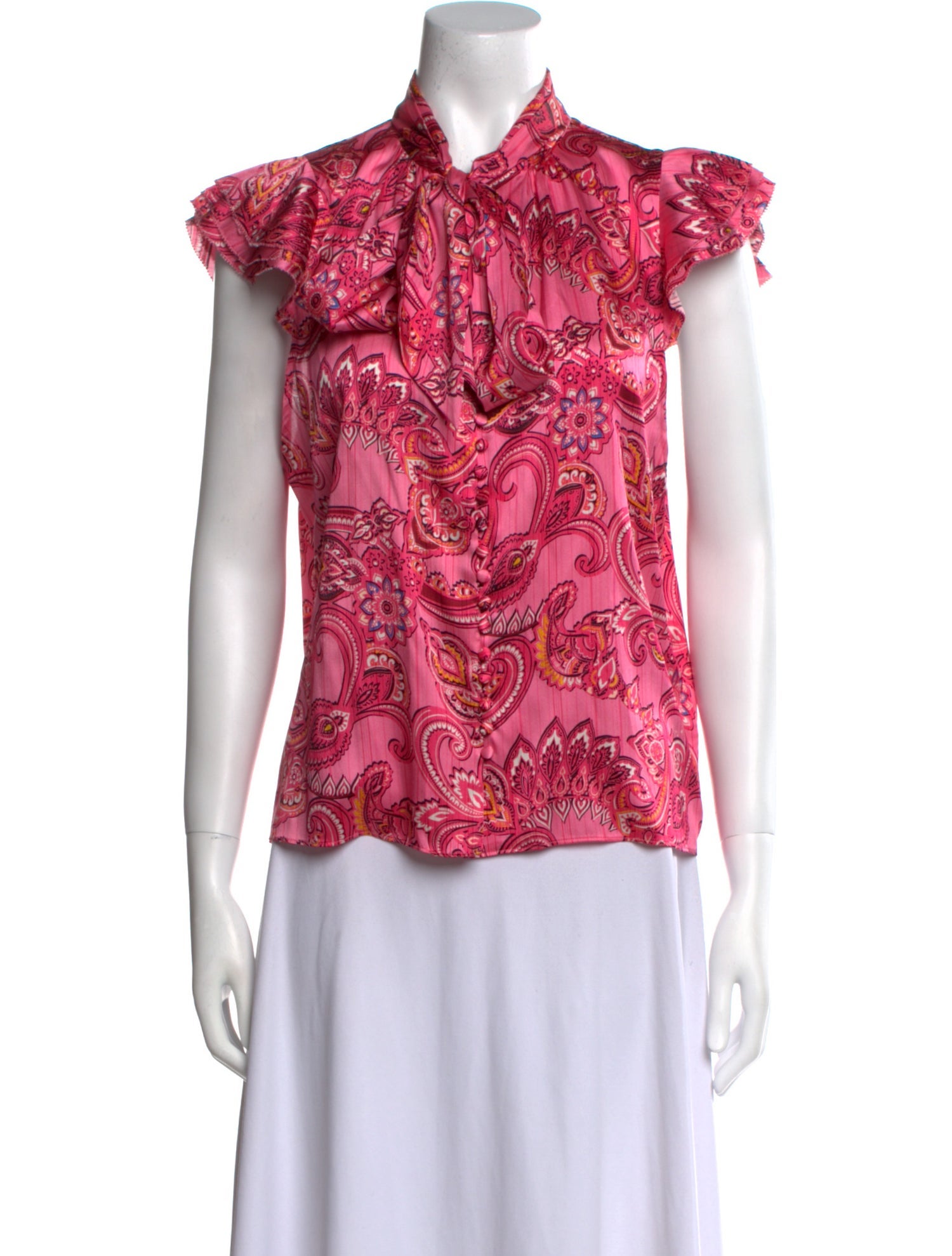Alice + Olivia Silk Paisley Print Blouse