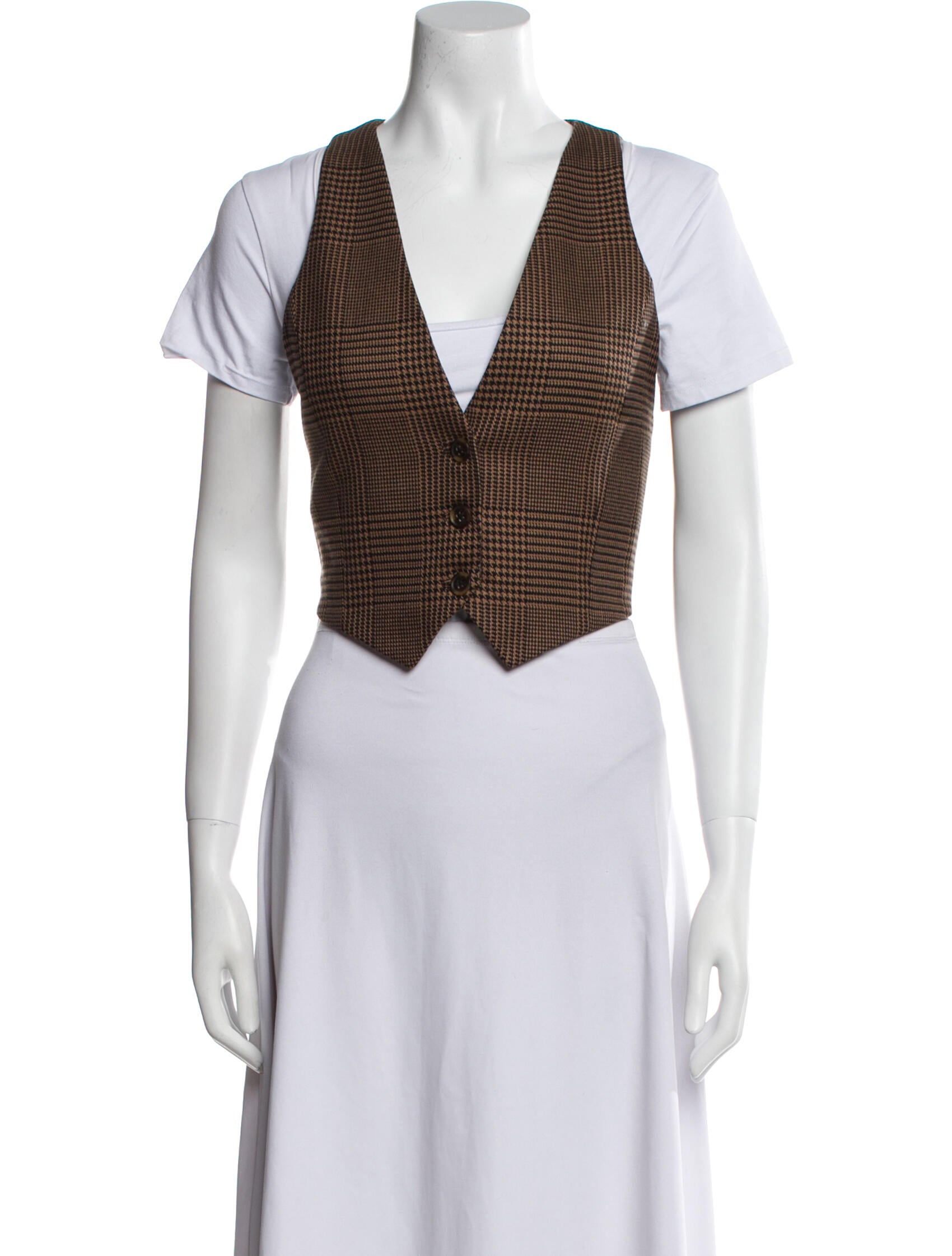 Alice + Olivia Houndstooth Print Vest