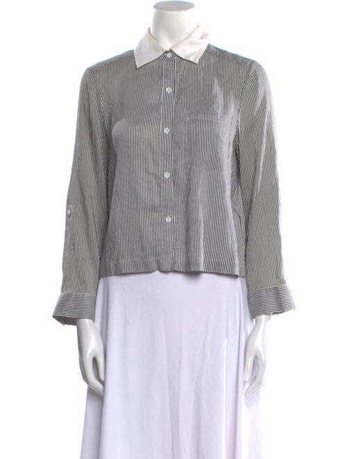 Alice + Olivia Striped Long Sleeve Button-Up Top