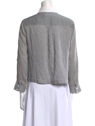 Alice + Olivia Striped Long Sleeve Button-Up Top
