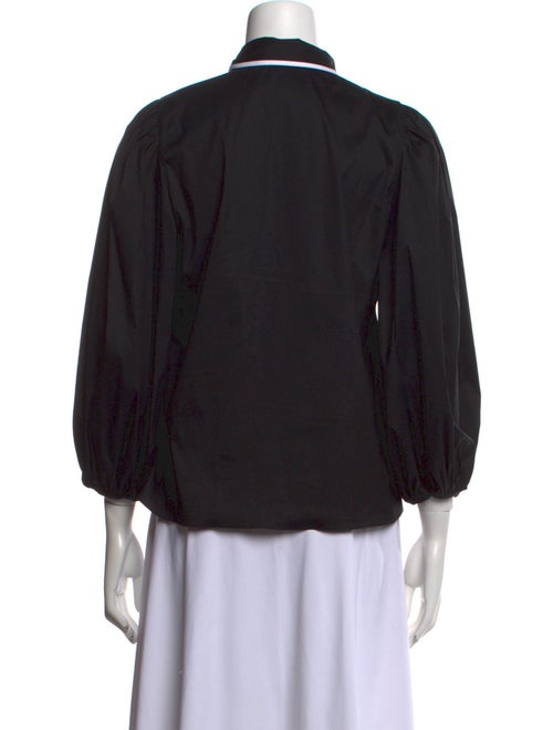 Alice + Olivia Tie Neck Three-Quarter Sleeve Blouse