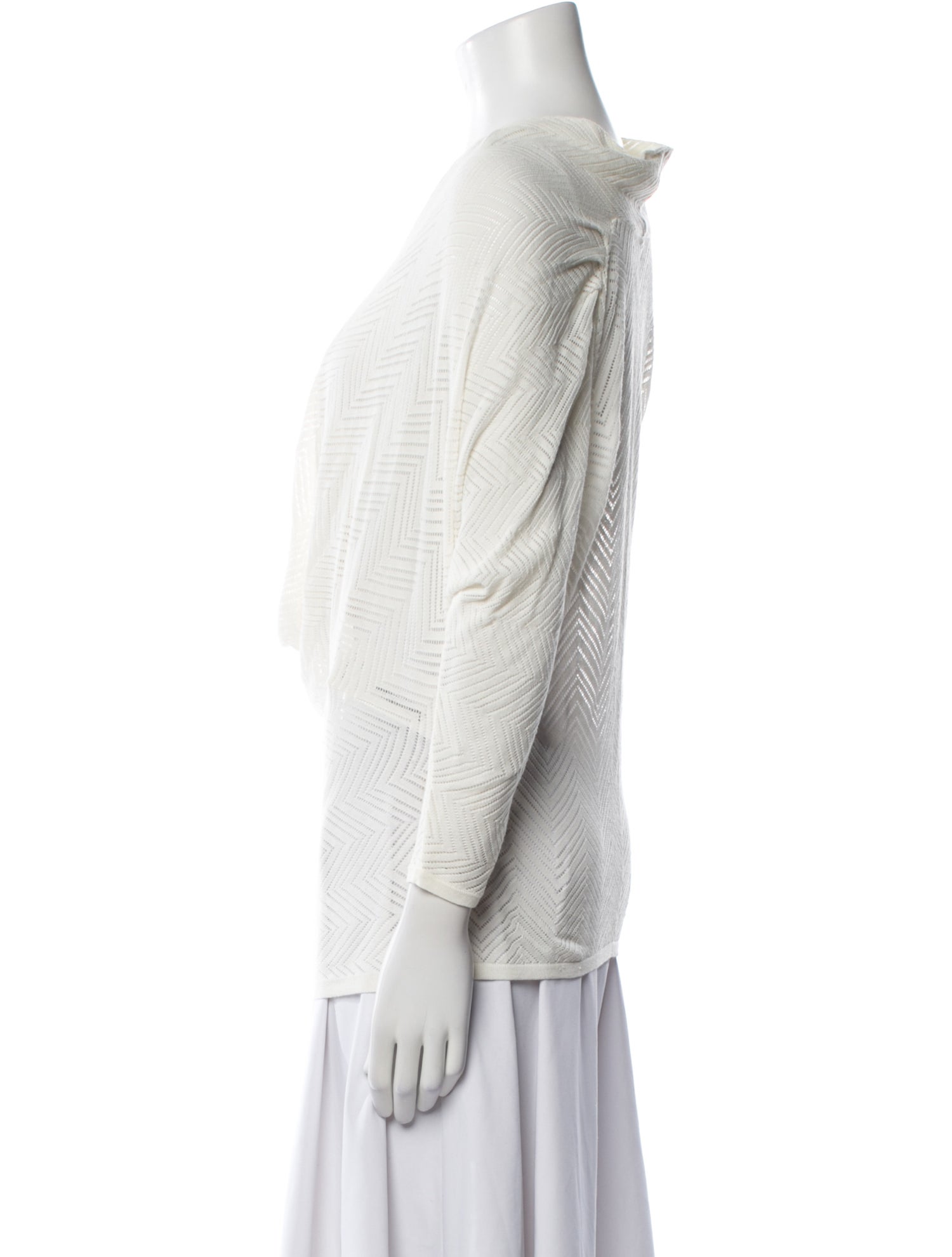 Alice + Olivia Cowl Neck Three-Quarter Sleeve Top