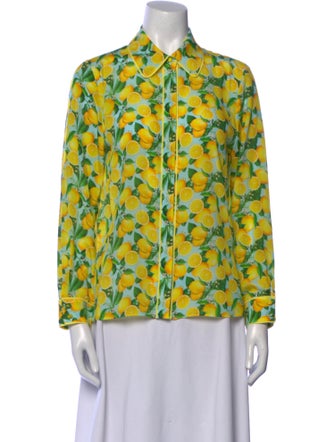 Alice + Olivia Silk Printed Button-Up Top