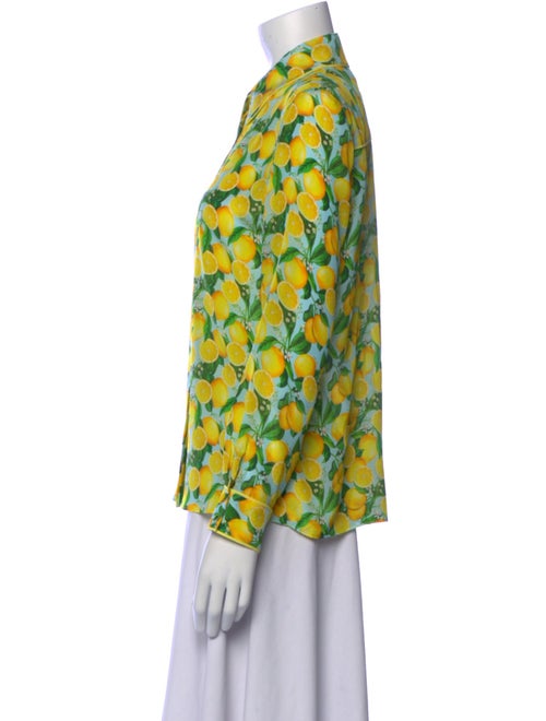 Alice + Olivia Silk Printed Button-Up Top