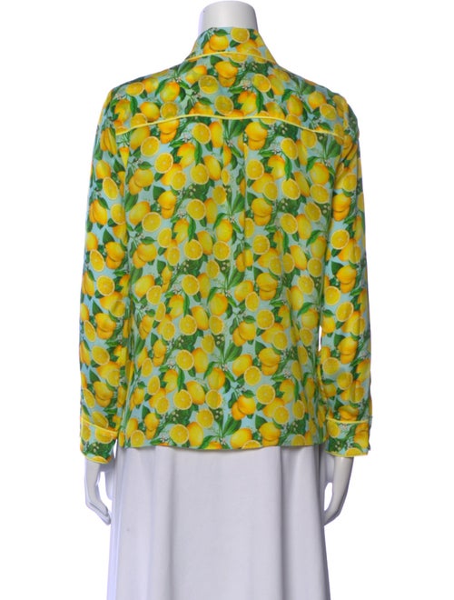 Alice + Olivia Silk Printed Button-Up Top